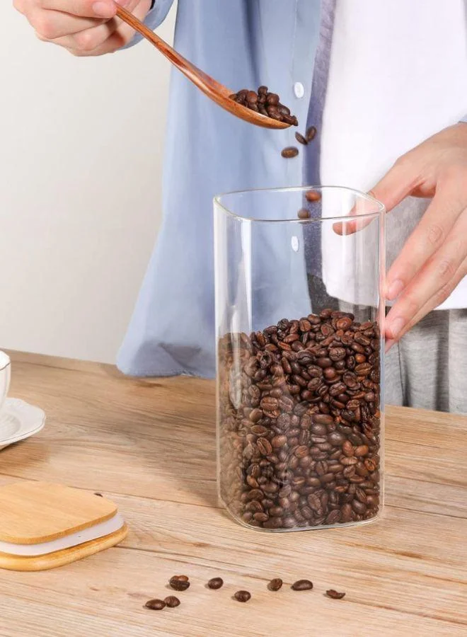 QUESERA Quesera Airtight Glass Storage Canister with Wood Lid