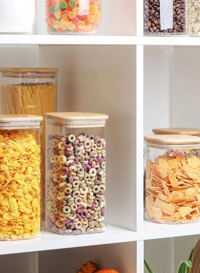 QUESERA Quesera Airtight Glass Storage Canister with Wood Lid