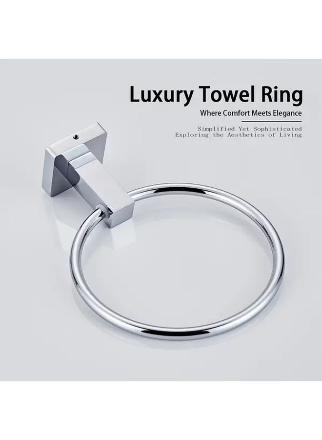 Heavy Duty Stainless Steel Towel Ring Wall Mounted Bathroom Rack with Hole Space Saving Circular Design Easy Installation Kitchen Laundry Organizer Modern Minimalist Decor Smooth Surface 635 Chrome - Image 3