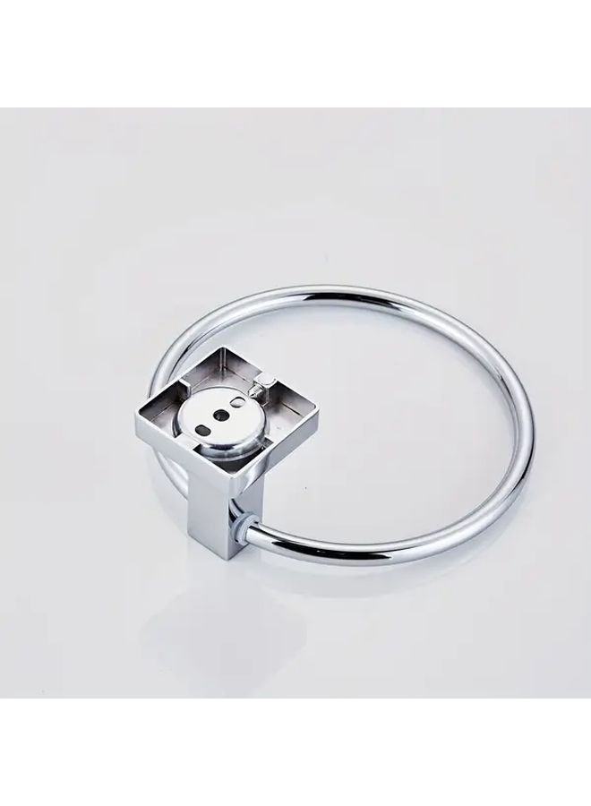 Heavy Duty Stainless Steel Towel Ring Wall Mounted Bathroom Rack with Hole Space Saving Circular Design Easy Installation Kitchen Laundry Organizer Modern Minimalist Decor Smooth Surface 635 Chrome - Image 2