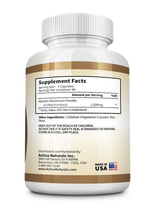 Activa Naturals Maitake Mushroom Supplement - 1500mg, 120 Vegetarian Capsules with Grifola Frondosa Mushrooms, No Fillers, Chemicals, Additives, or Artificial Colors - Image 5