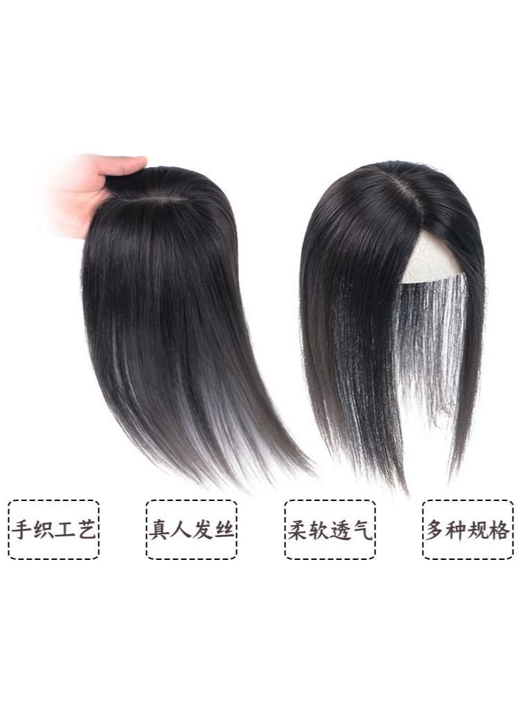 إستيل شعر مستعار مصنع بالجملة كامل اليد مضفر شبكة واحدة استبدال كتلة السيدات غطاء رأس أبيض شعر مستعار قطعة شعر حقيقي - Image 5