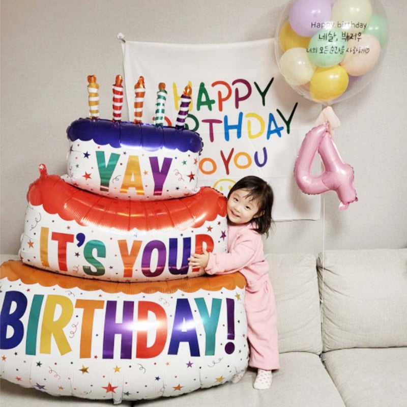 BIEUFBJI 2pcs Happy Birthday Balloon Big 41" Foil Inflated Mylar Balloons for Birthday Party Supplies Baby Shower Decorations - Image 3