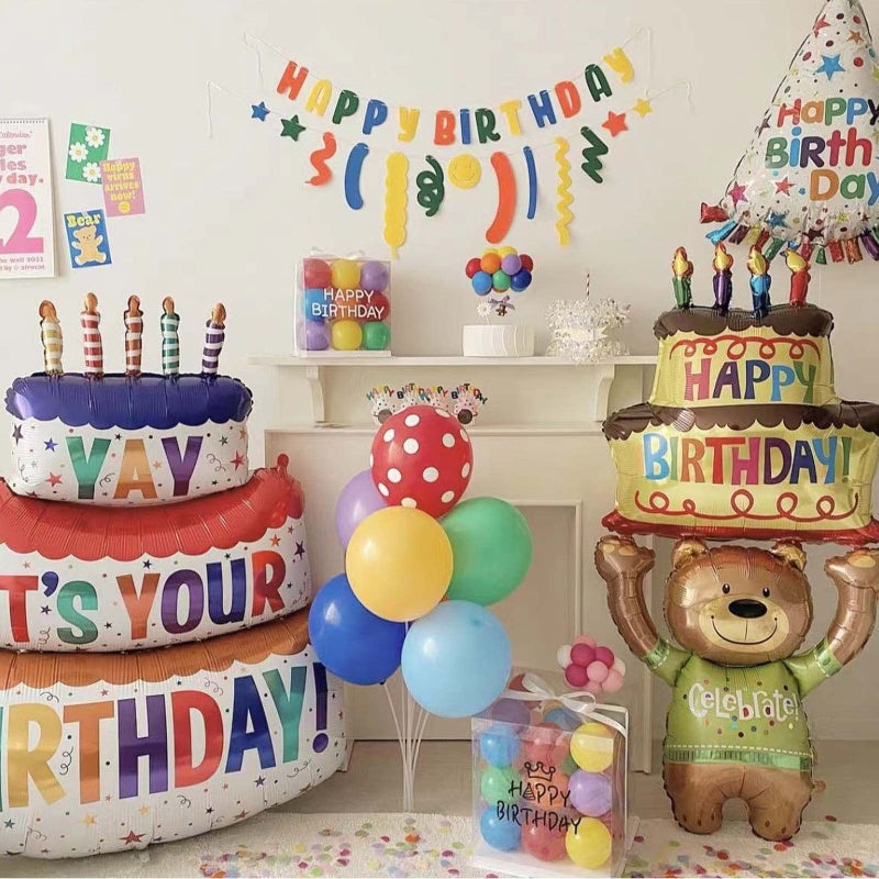 BIEUFBJI 2pcs Happy Birthday Balloon Big 41" Foil Inflated Mylar Balloons for Birthday Party Supplies Baby Shower Decorations - Image 5