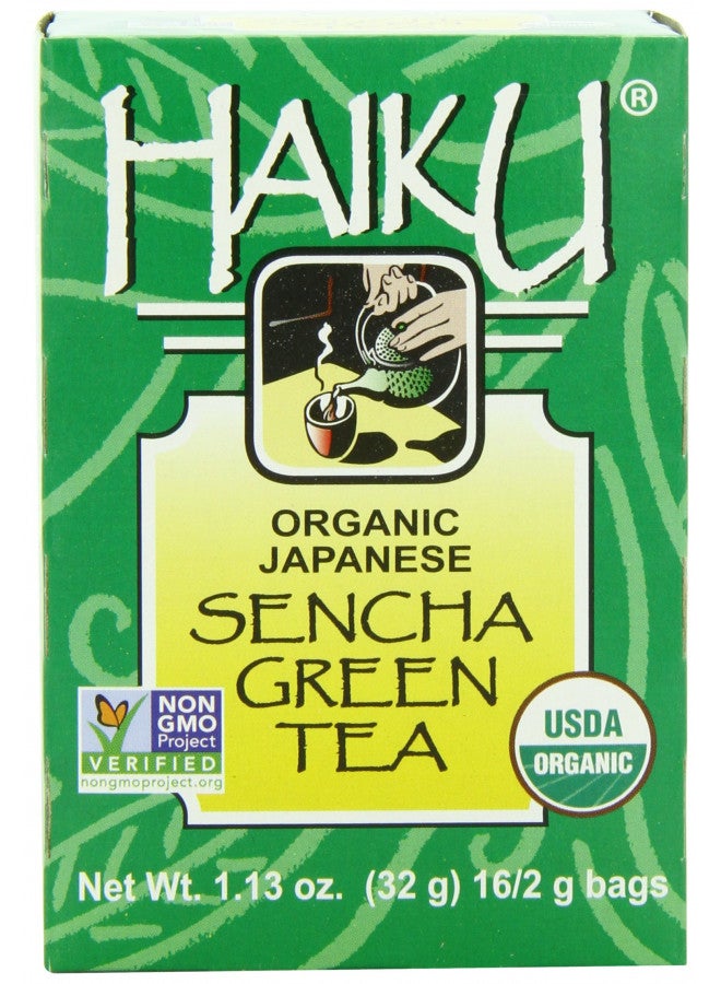 Haiku Organic Tea, Japanese Sencha Green, 16 Teabags (Pack of 6) - Image 1