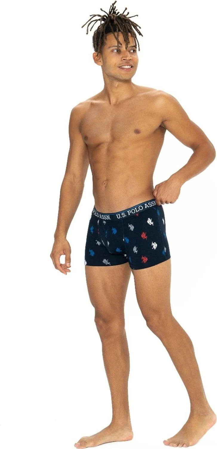 U.S. Polo Assn. 80528 Men's Cotton 3-Pack Boxer-Black&maroon&printed