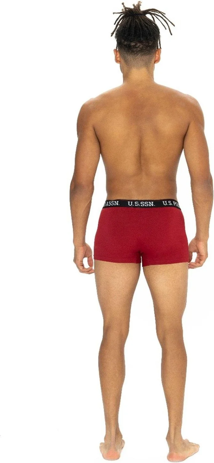 U.S. Polo Assn. 80528 Men's Cotton 3-Pack Boxer-Black&maroon&printed