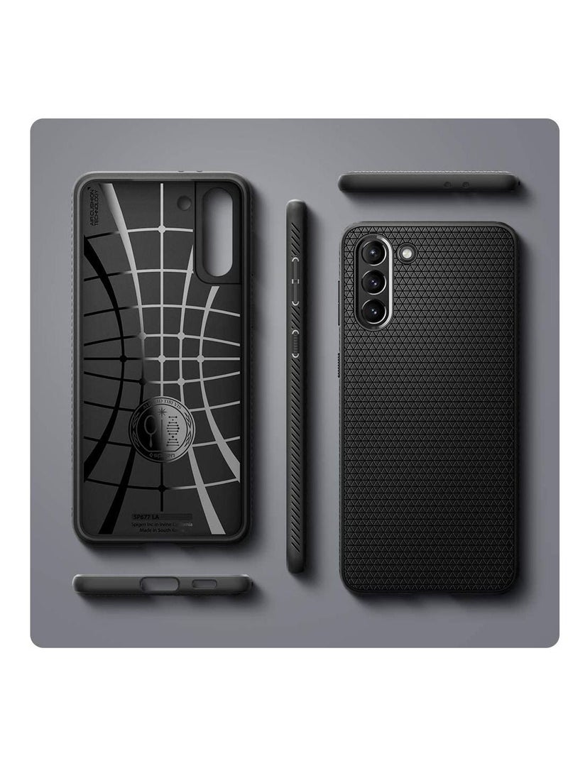 Spigen - Liquid Air designed for Samsung Galaxy S21 PLUS case cover - Matte Black - Image 1