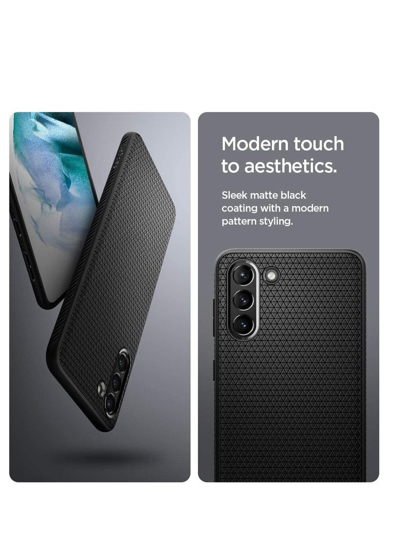 Spigen - Liquid Air designed for Samsung Galaxy S21 PLUS case cover - Matte Black - Image 1