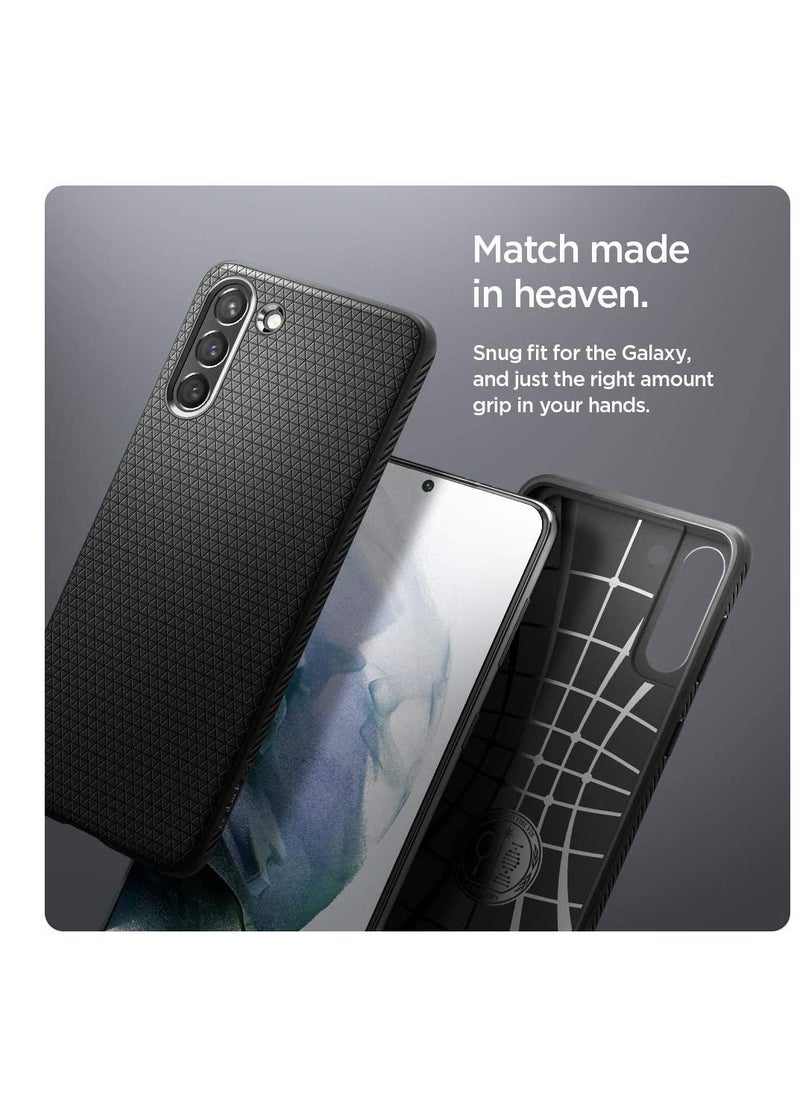 Spigen - Liquid Air designed for Samsung Galaxy S21 PLUS case cover - Matte Black - Image 1