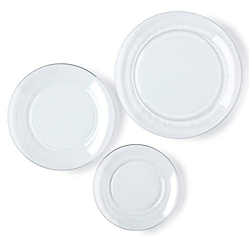 Duralex Lys Glass Dinnerware Set 18Piece Clear Dinner Dessert Soup Plates for All Occasions - Image 3
