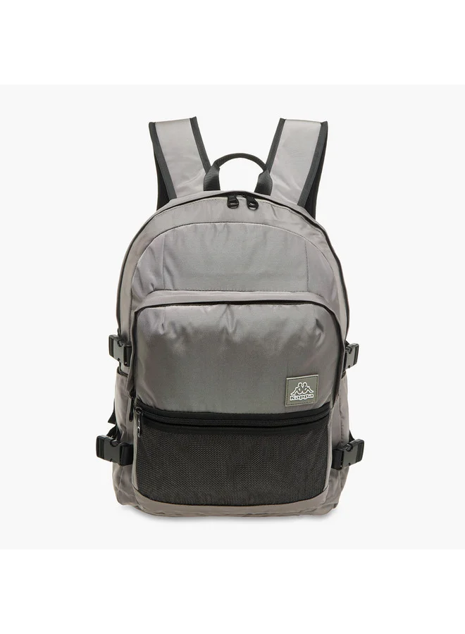 Kappa Boys Logo Print School Backpack with Zip Closure - 11x30x46 cm