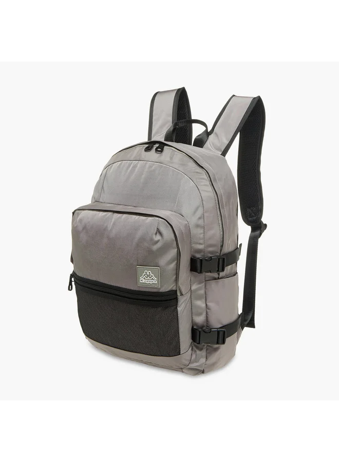 Kappa Boys Logo Print School Backpack with Zip Closure - 11x30x46 cm