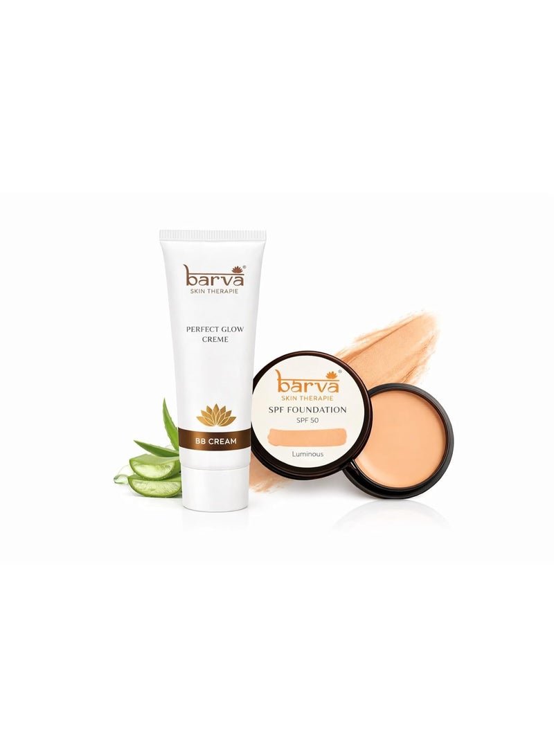 Barva Perfect Glow Creme Long Lasting (10 ml) Lightweight BB Cream & Foundation Luminous- Combo Pack - Image 1