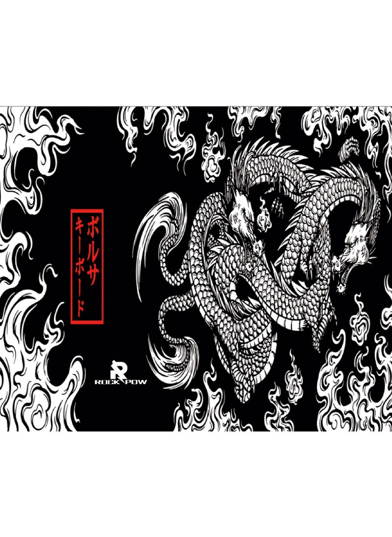 Rock Pow Japanese Dragon Large Gaming Mousepad Keyboard Gamer Mouse Pad on The Table Speed Desk Mat Anime 300 * 250 * 3mm Mouse Mats 