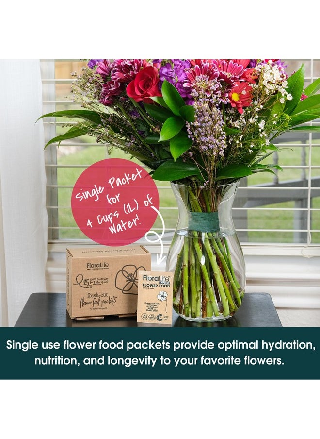 Floralife Fresh-Cut Flower Food - Sachet Multi-Nutrient & Hydration Solution - 25 Packets  - Image 2