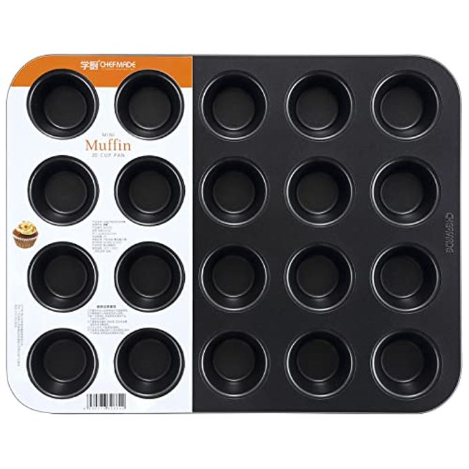 chefmade Muffin Cake Pan, Nonstick Mini 20 Cavity Cupcake Pan - Image 4