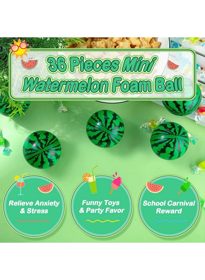 Zhanmai 36 Pack Watermelon Stress Balls 2.5 Inch Mini Foam Balls Green Tiny Soft Toy Party Favor Summer Pool Toys For Children Adults Stress Relief Party Supplies School Carnival Reward Ball Games - Image 3