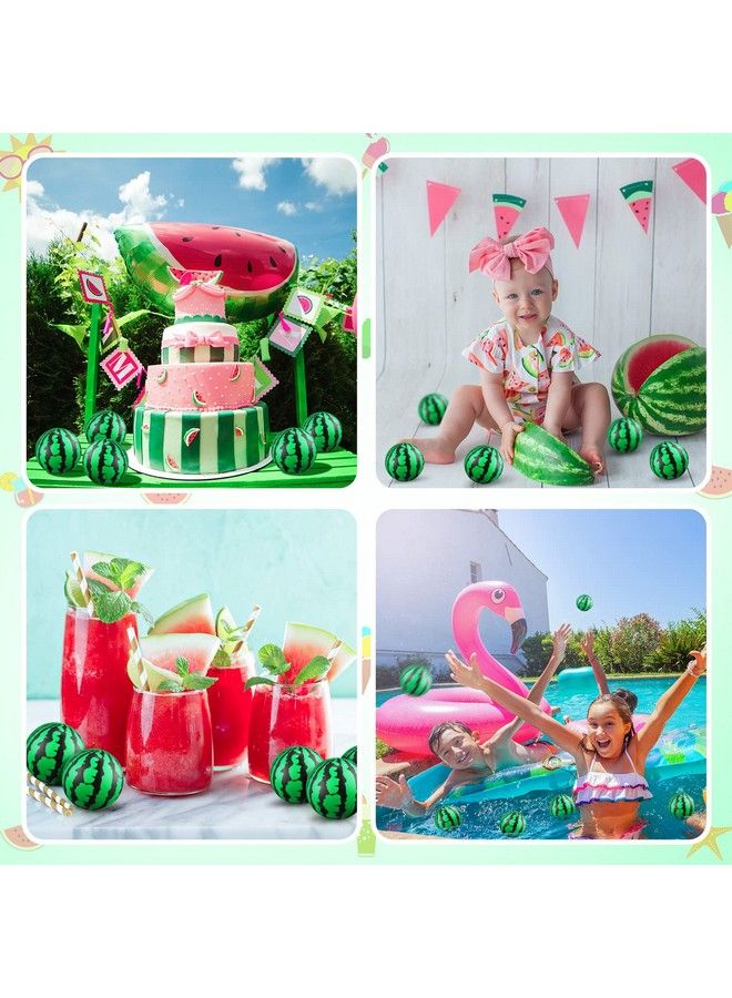 Zhanmai 36 Pack Watermelon Stress Balls 2.5 Inch Mini Foam Balls Green Tiny Soft Toy Party Favor Summer Pool Toys For Children Adults Stress Relief Party Supplies School Carnival Reward Ball Games - Image 4