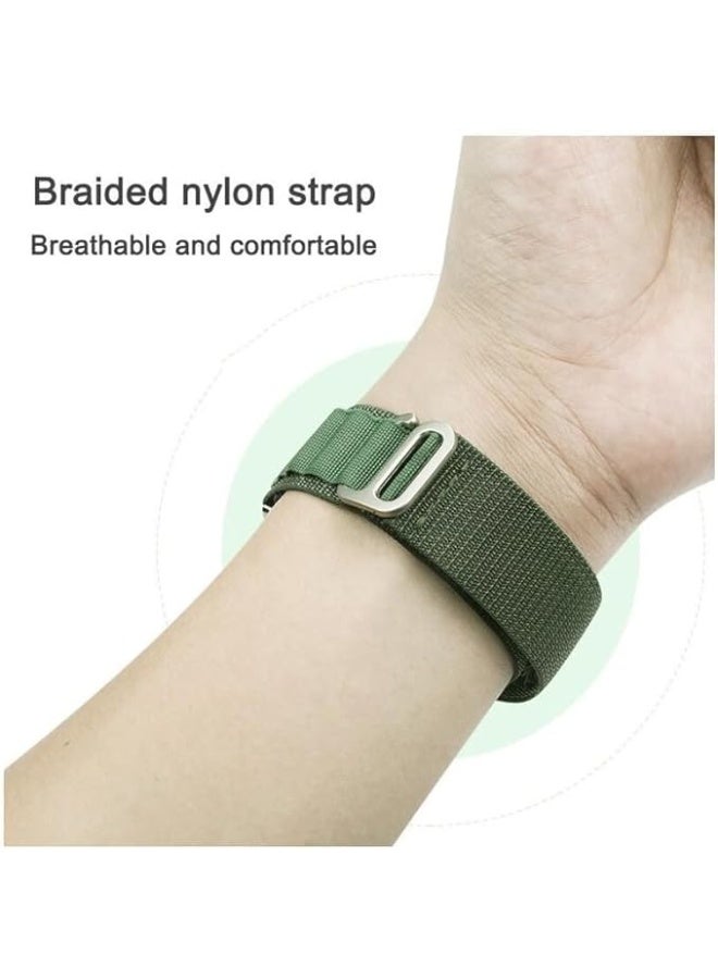 22mm Heavy Duty Band Compatible with Samsung Galaxy Watch 3 Band 45mm/Watch 46mm/Gear S3 Frontier/Classic, Alpine Nylon Sport Strap for Men/Women, Replacement Wristband - Green - Image 5