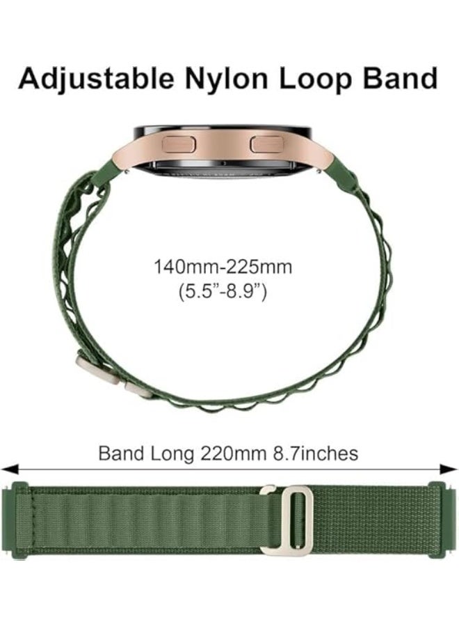 22mm Heavy Duty Band Compatible with Samsung Galaxy Watch 3 Band 45mm/Watch 46mm/Gear S3 Frontier/Classic, Alpine Nylon Sport Strap for Men/Women, Replacement Wristband - Green - Image 4