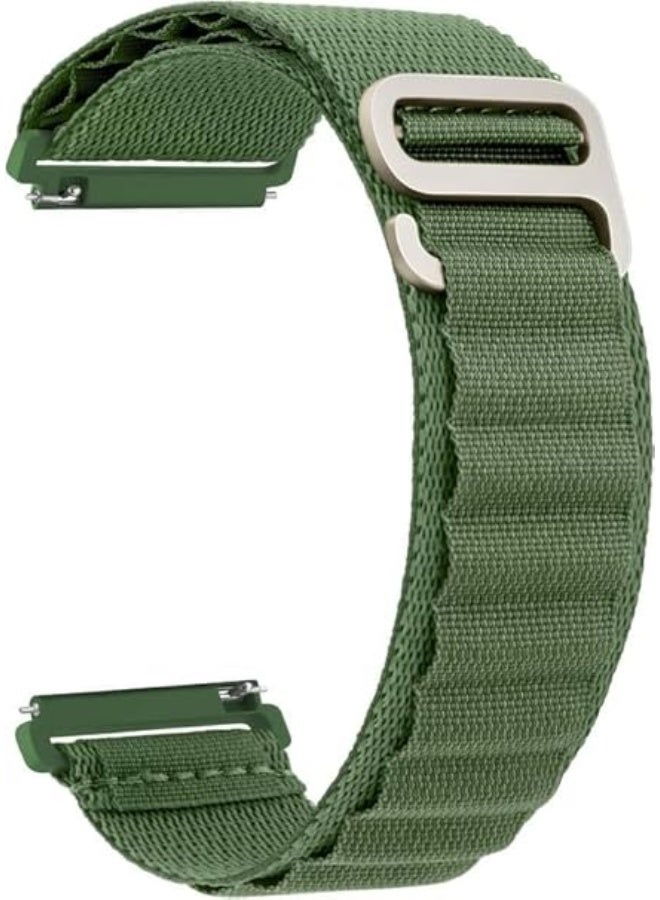 22mm Heavy Duty Band Compatible with Samsung Galaxy Watch 3 Band 45mm/Watch 46mm/Gear S3 Frontier/Classic, Alpine Nylon Sport Strap for Men/Women, Replacement Wristband - Green - Image 1
