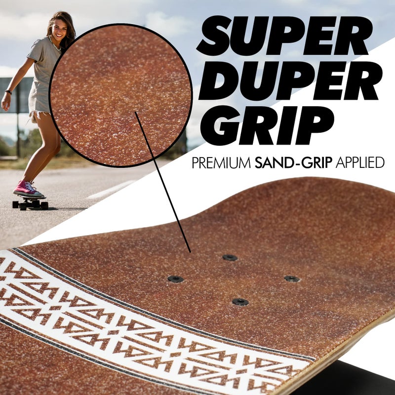 Magneto 27.5" x 7.5" Cruiser Deck Complete Skateboard - Tribal 7-Ply Canadian Maple - Double Kick Concave & Lightweight Wood Deck - Safe Skateboard Wood for Kids, Teens & Adults - Image 2