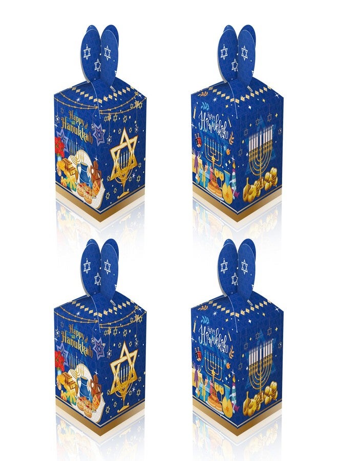 CPTBAG 12pcs Hanukkah Treat Boxes Small Gift Boxes Star Light It up Menorah Design Cardboard Gift Goodies Candy Boxes for Birthday Party, Chanukah Holiday Party Favor Supplies - Image 1