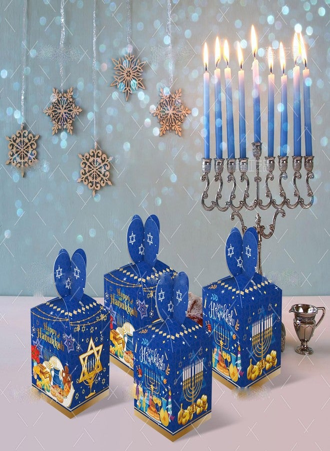 CPTBAG 12pcs Hanukkah Treat Boxes Small Gift Boxes Star Light It up Menorah Design Cardboard Gift Goodies Candy Boxes for Birthday Party, Chanukah Holiday Party Favor Supplies - Image 4