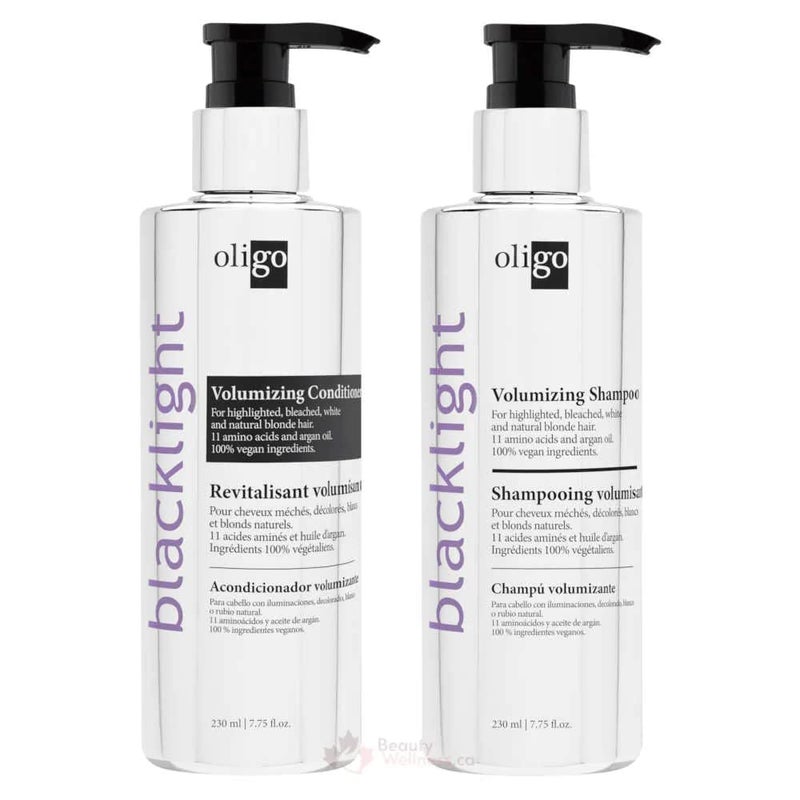 Oligo Professionnel - Blacklight Volume Shampoo and Conditioner for blondes - Sulfate free - Vegan - For color treated hair - Hydrating and volumizing formula with Argan oil - 7.75 oz DUO BUNDLE - Image 1
