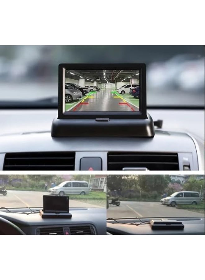 HD Car Rearview Camera Monitor with camera - 10.92cm Large Foldable Display one year warranty,10900110 - Image 3