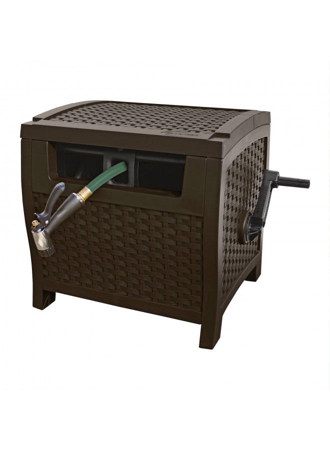 suncast Suncast 175 ft. Wicker Style Resin Hose Hideaway with Hose Guide, Java  - Image 1