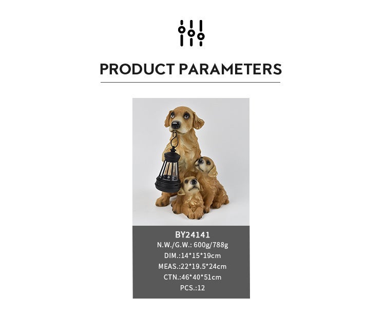 Creative Resin Simulation Golden Retriever Solar Outdoor Light for Garden Path Villa Decor - Image 2