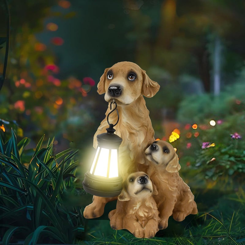 Creative Resin Simulation Golden Retriever Solar Outdoor Light for Garden Path Villa Decor - Image 4