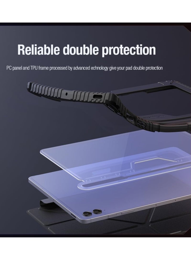 Cace for Samsung Galaxy Tab S10 Ultra (2024),Anti-Fall Smart Tablet Cover with Auto Sleep/Wake u0026 Sliding Window Lens Protection u0026 Pen Slot,TPU+PC Protective Cover  - Image 2