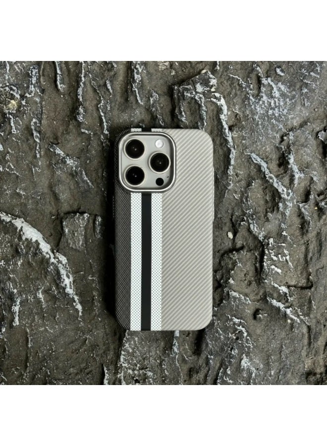 For Apple Kevlar Texture Metal Frame Drop-resistant Protective Cover  iPhone15promax 