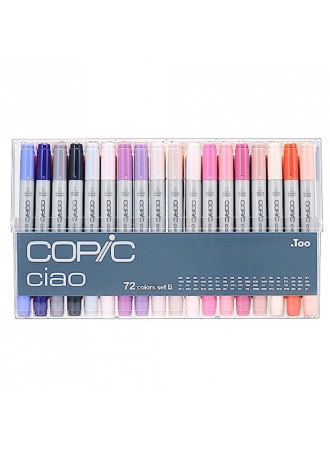 Copic I72B Ciao Markers Set B, 72-Piece - Image 1