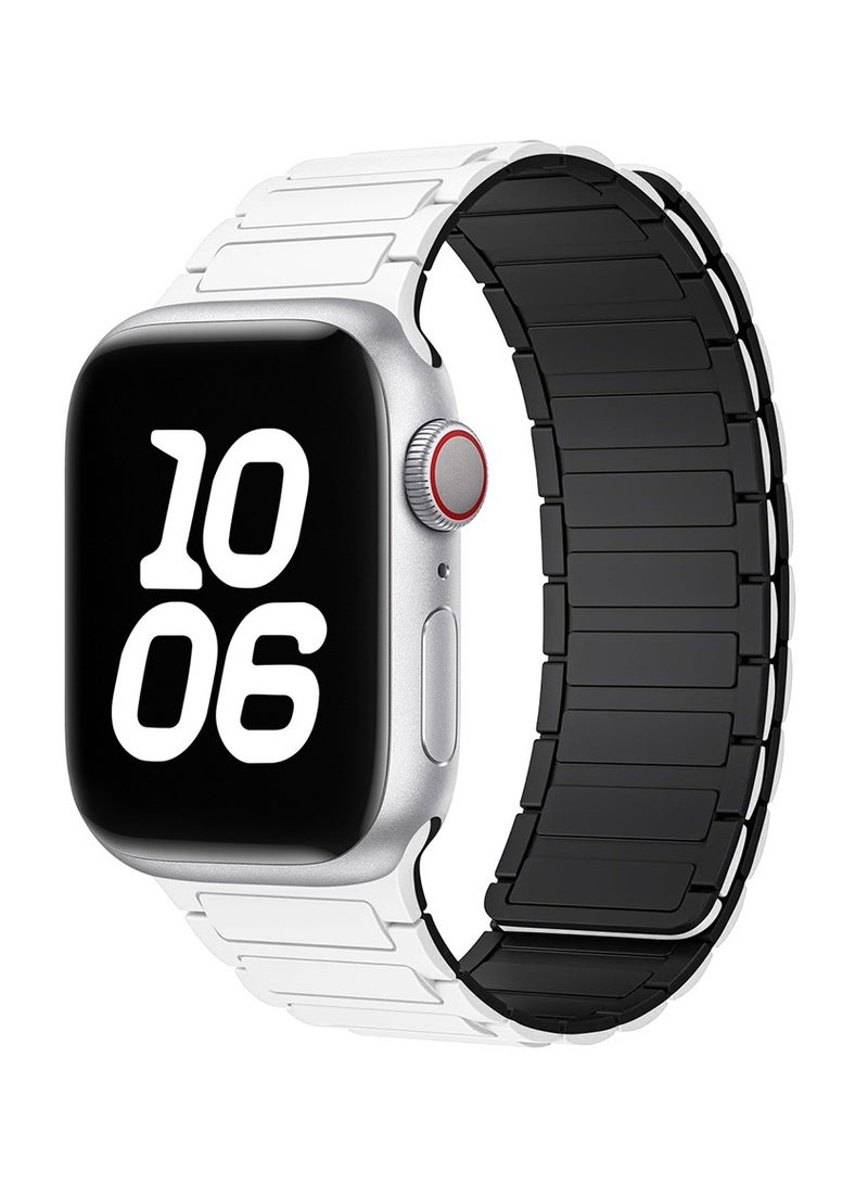 Magnetic Silicone Band for Apple Watch Ultra Ultra2/ 9 8 7 6 5 4 3 2 1 SE,Soft Silicone Waterproof Strap Wristbands Compatible with iWatch Apple Watch Series Ultra 49mm 45mm 44mm 42mm Women Men - Image 1