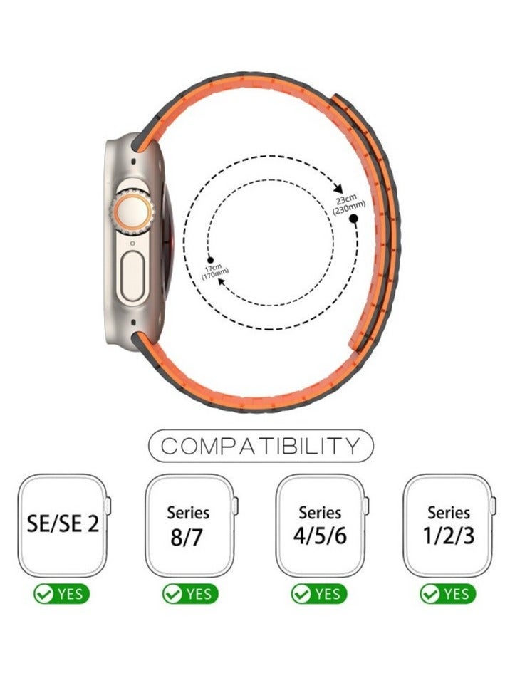 Magnetic Silicone Band for Apple Watch Ultra Ultra2/ 9 8 7 6 5 4 3 2 1 SE,Soft Silicone Waterproof Strap Wristbands Compatible with iWatch Apple Watch Series Ultra 49mm 45mm 44mm 42mm Women Men - Image 4