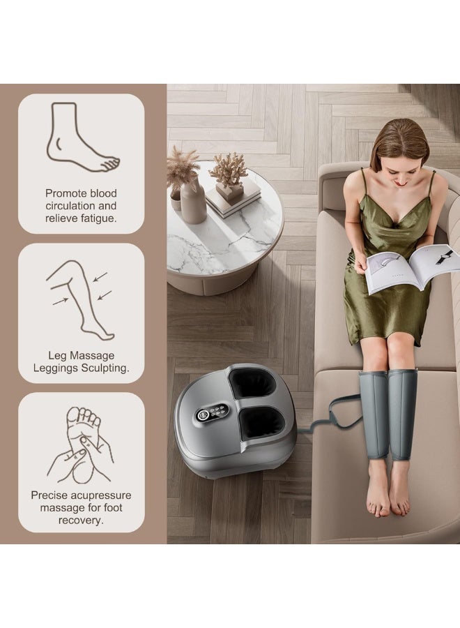 جهاز مساج للقدم والساق 2 في 1 بتقنية الشياتسو مع تدفئة، تدليك عميق لعلاج التهاب اللفافة الأخمصية، تخفيف تعب الساقين، غطاء قابل للغسل، ومناسب حتى مقاس 13 للرجال - Image 4