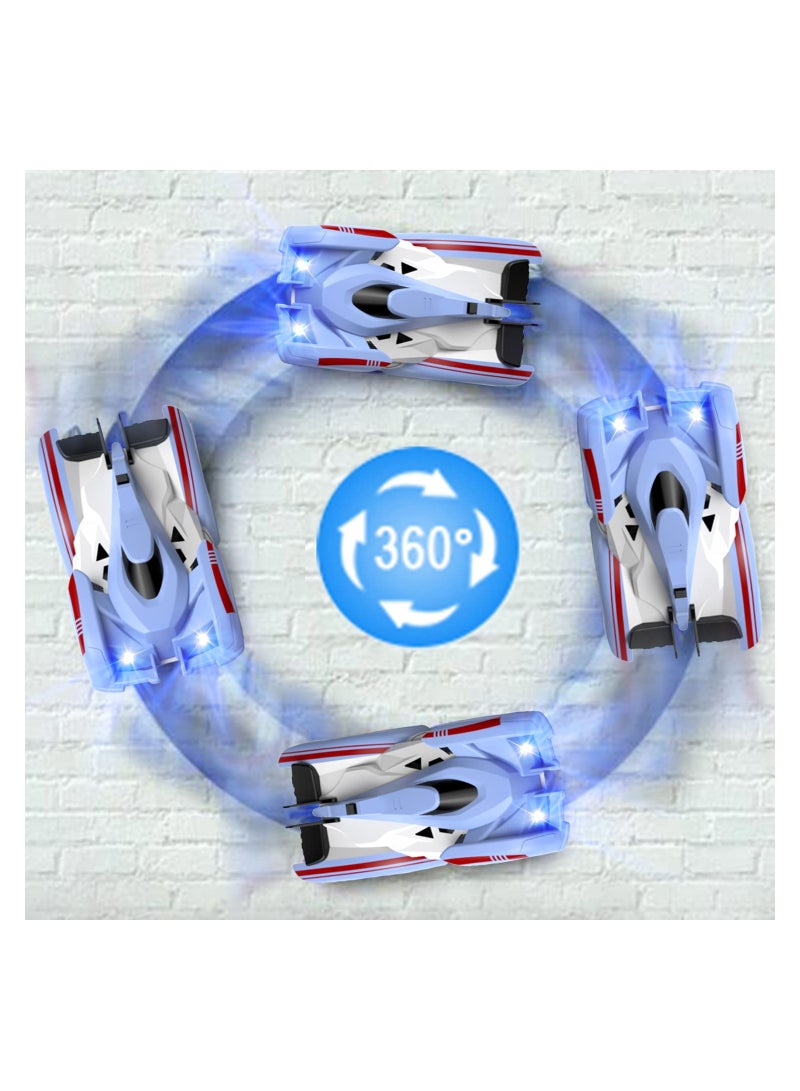 كابتن تيك Wall Climbing Remote Control Car 360 Degree Stunt Vehicle Rechargeable High Speed Toy for Kids Ideal Birthday Gift Blue - Image 4
