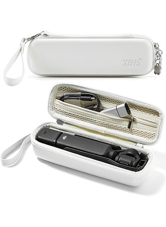 Protective Bag Portable for DJI Osmo Pocket 3 and Accessories, Compact Portable Hard Storage Case with Wrist Strap Two Way Zipper (White) - Image 1