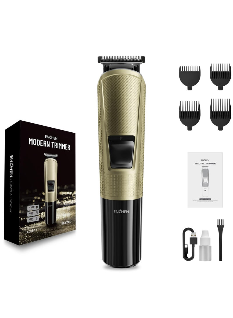 ENCHEN مقص شعر للرجال، مقص لحية قابل لإعادة الشحن مع قفل للسفر ومؤشر للبطارية، ماكينة حلاقة تدعم الشحن السريع TYPE-C، 100 دقيقة من التشغيل واستخدام بدون سلك - Image 1