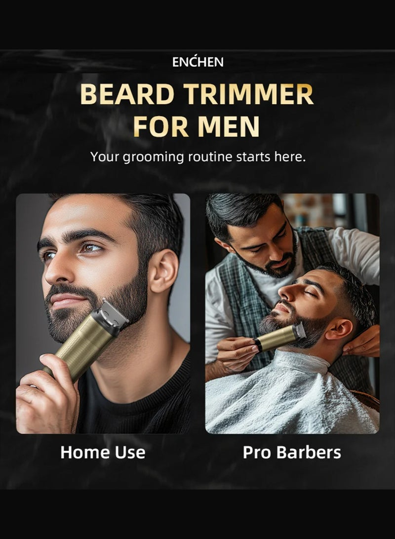 ENCHEN مقص شعر للرجال، مقص لحية قابل لإعادة الشحن مع قفل للسفر ومؤشر للبطارية، ماكينة حلاقة تدعم الشحن السريع TYPE-C، 100 دقيقة من التشغيل واستخدام بدون سلك - Image 2