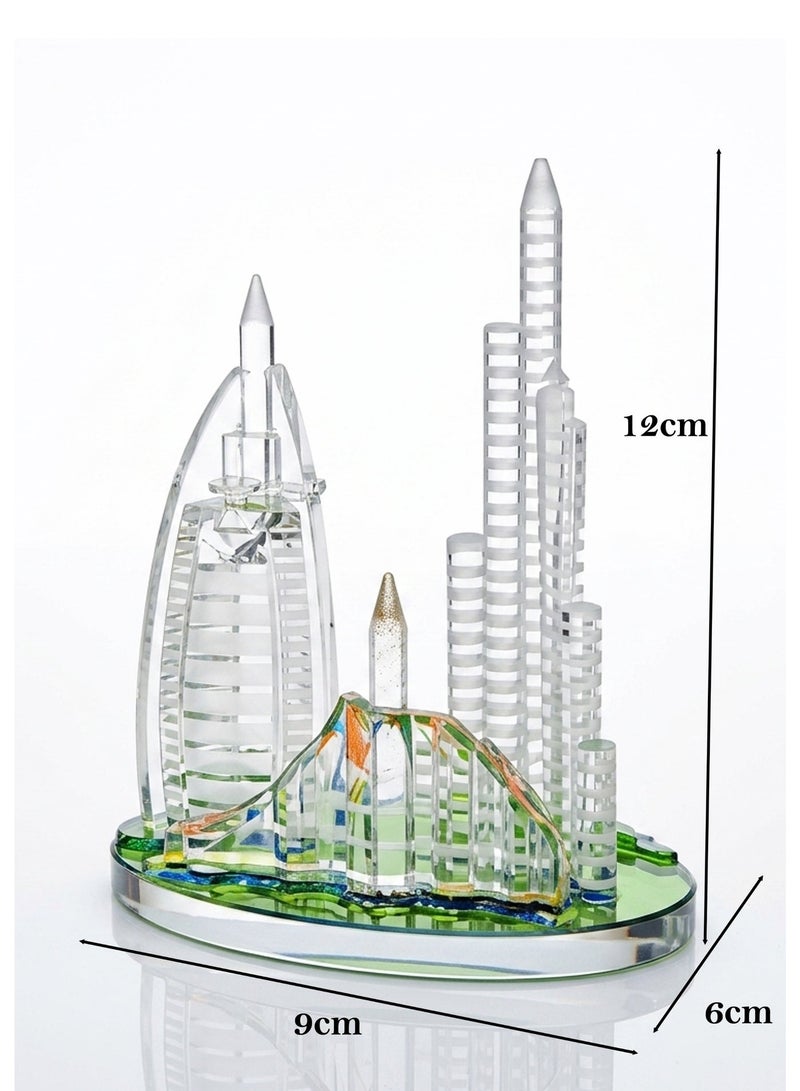 سوق الهدايا التذكارية سوق تذكاري زجاج كريستالي فاخر ناطحة سحاب دبي 12*9*6 سم - Image 2