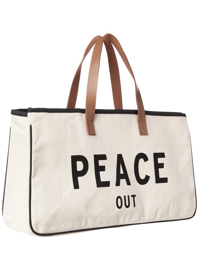 Santa Barbara Design Studio Santa Barbara Design Studio Tote Bag For Women Hold Everything 100% Cotton Canvas Shoulder Bag, Large, Peace Out  - Image 2