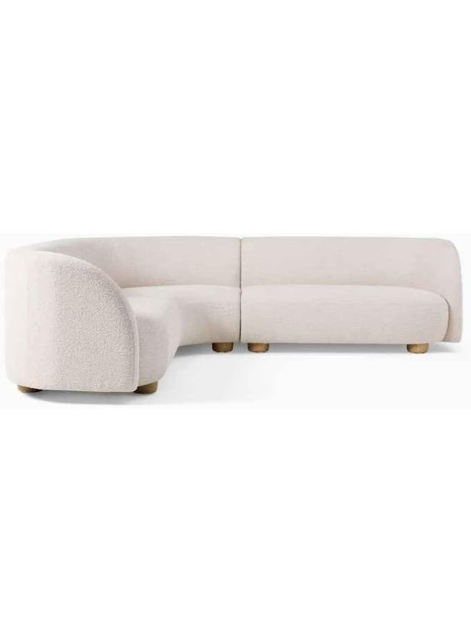 Poppins HOME Nordic Curves Sofa â€“ Sculptural BouclÃ© Lounge (2 SEATER) - Image 4