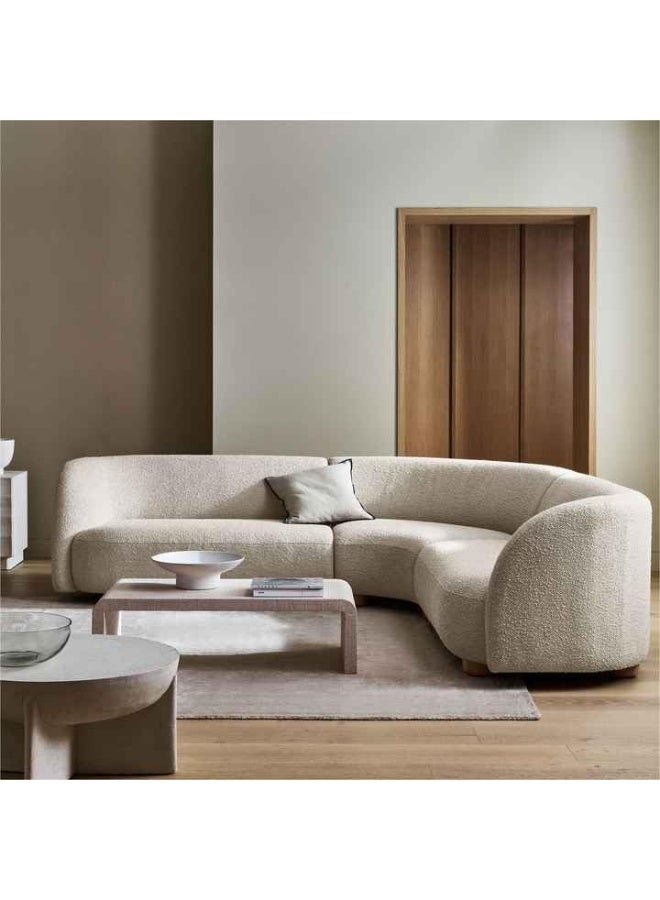 Poppins HOME Nordic Curves Sofa â€“ Sculptural BouclÃ© Lounge (2 SEATER) - Image 1