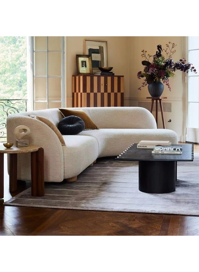 Poppins HOME Nordic Curves Sofa â€“ Sculptural BouclÃ© Lounge (2 SEATER) - Image 2