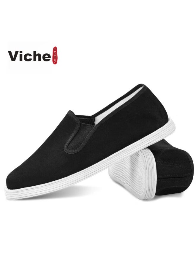Weizhi Traditional Beijing Cloth Shoes For Men, Slip-on Loafers With Thousand-layer Sole, Chinese Style, For Middle-aged And Elderly, Wz1005, Size 42 - Image 1